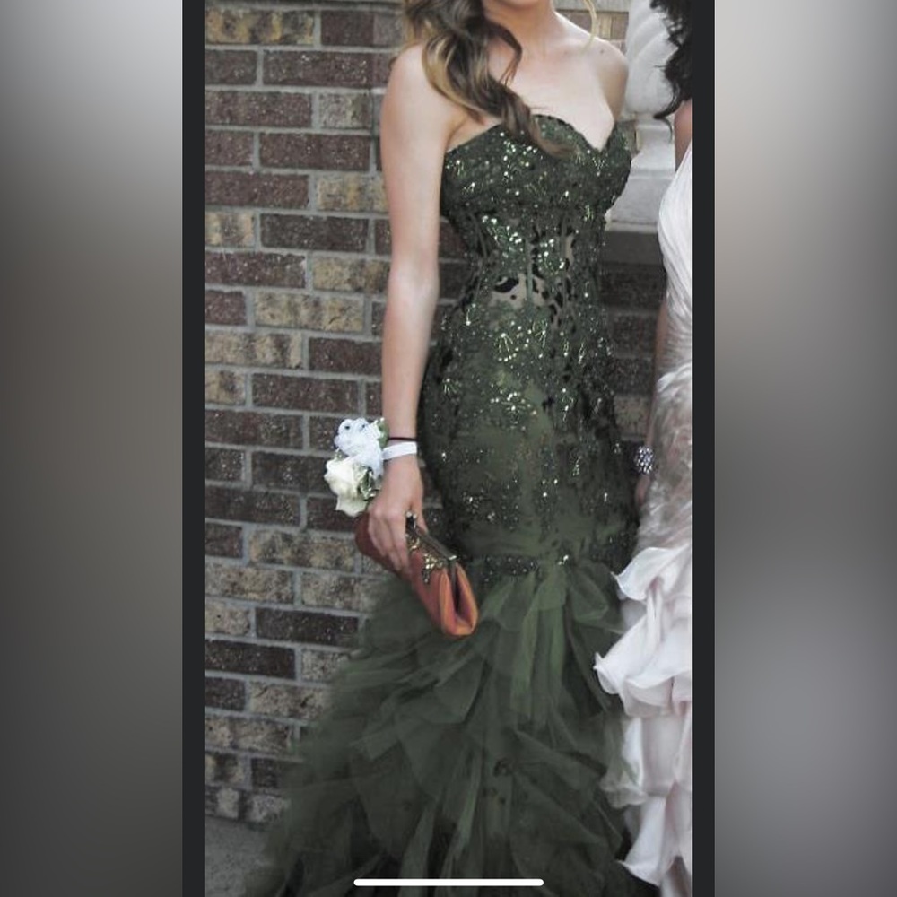 Jovani olive green gown
